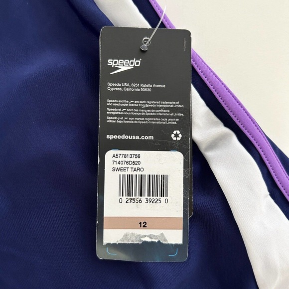 Speedo Girl's Size 12 Sweet Taro Purple One Piece Infinity Splice Swimsuit NWT - Picture 6 of 13